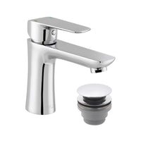 Vado Vala Mono Basin Mixer Tap With Push Basin Waste - Chrome