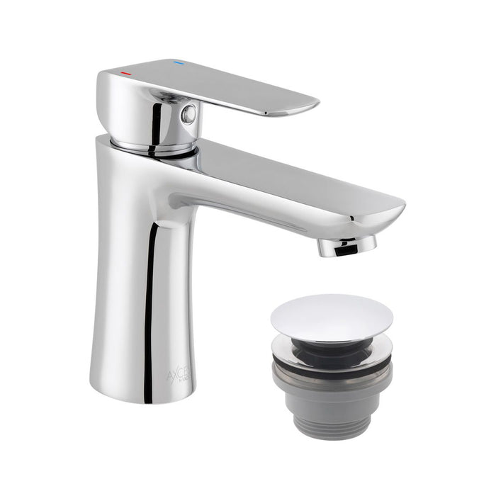 Vado Vala Mono Basin Mixer Tap With Push Basin Waste - Chrome