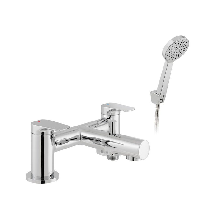 Vado Vala Deck Mounted Bath Shower Mixer Tap With Shower Kit - Chrome