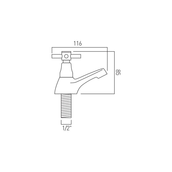 Vado Vecta Basin Pillar Taps - Chrome