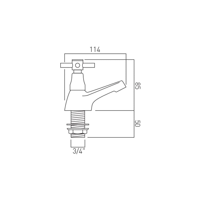 Vado Vecta Bath Pillar Taps - Chrome