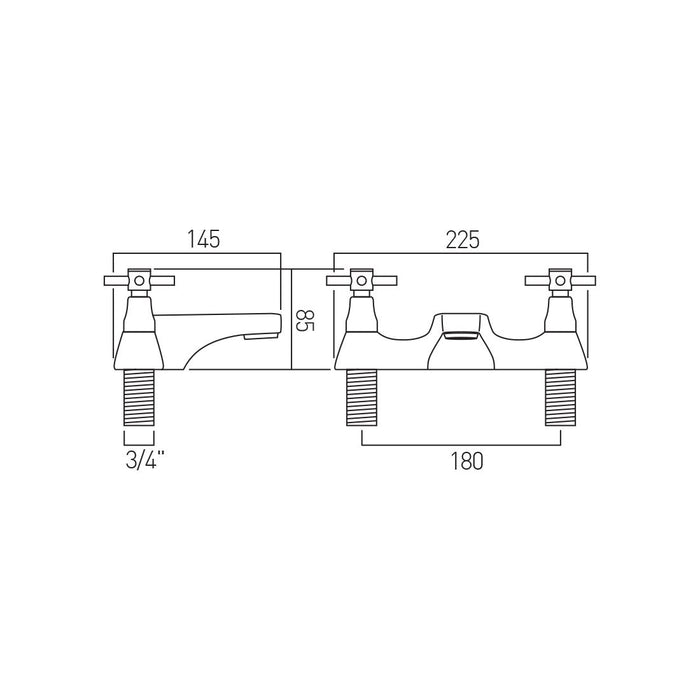 Vado Vecta Bath Filler Tap - Chrome