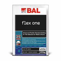 BAL Flex One White Wall & Floor Tile Adhesive - 20kg