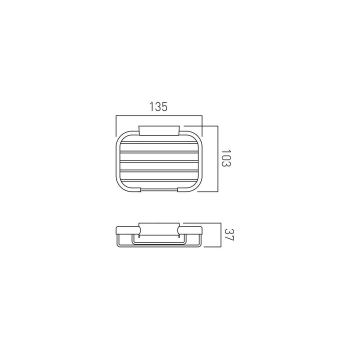 Vado Small Rectangular Shower Basket - Chrome