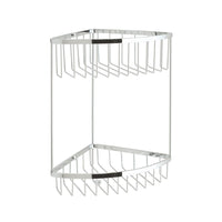 Vado Large Double Triangular Corner Basket With Hook - Chrome