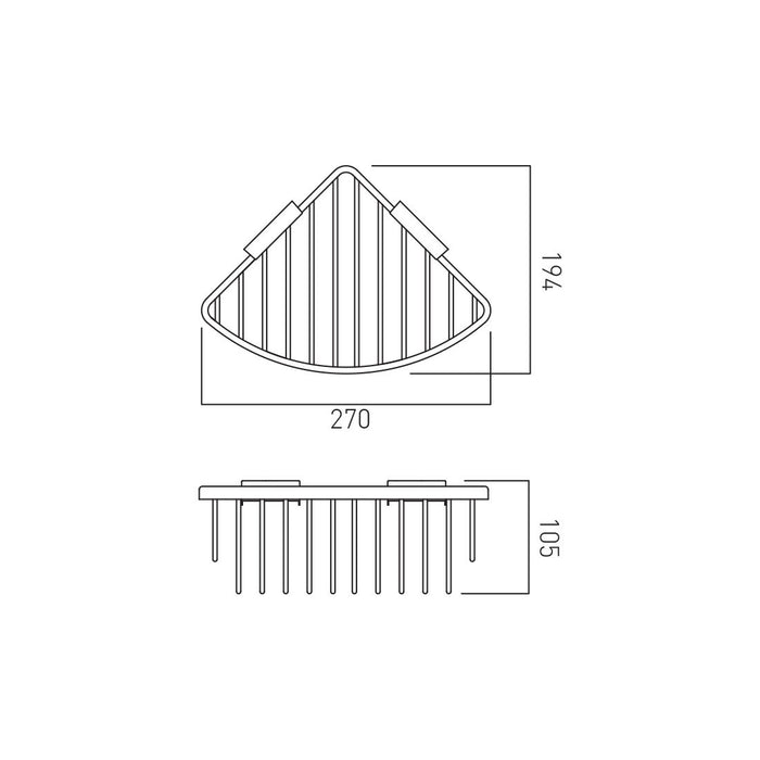 Vado Large Triangular Corner Shower Basket - Chrome