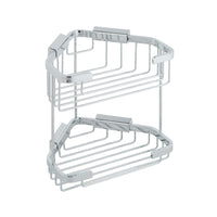 Vado Large Double Triangular Corner Basket - Chrome