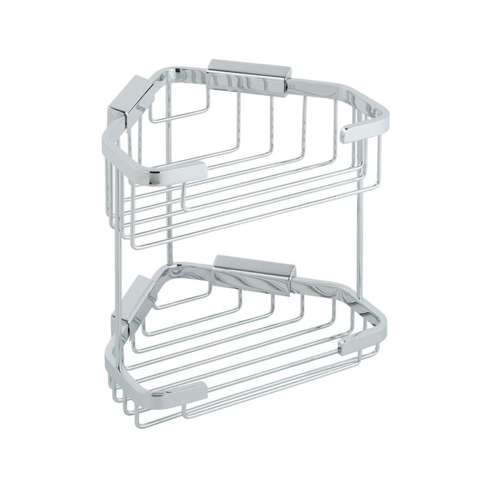 Vado Large Double Triangular Corner Basket - Chrome