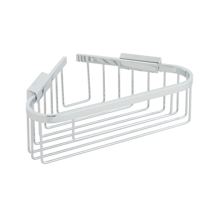 Vado Wall Mounted Large Triangular Corner Shower Basket - Chrome