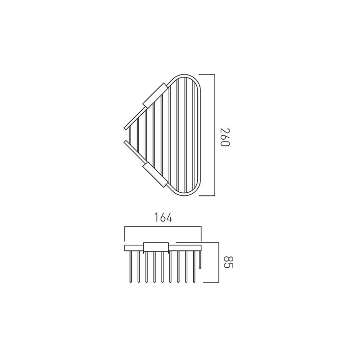 Vado Wall Mounted Large Triangular Corner Shower Basket - Chrome