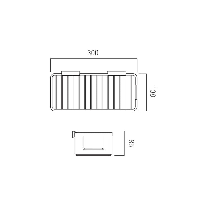 Vado Large Rectangular Shower Basket - Chrome
