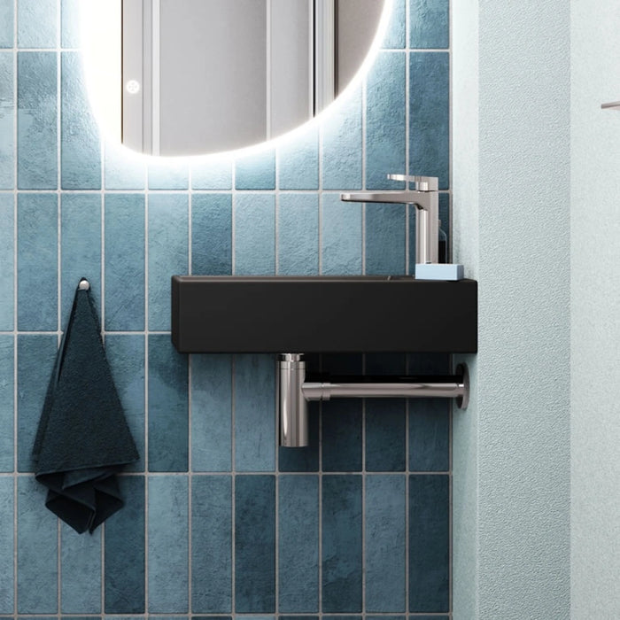 Crosswater Beck Cloakroom Wall Hung Basin With Waste - 1 Tap Hole