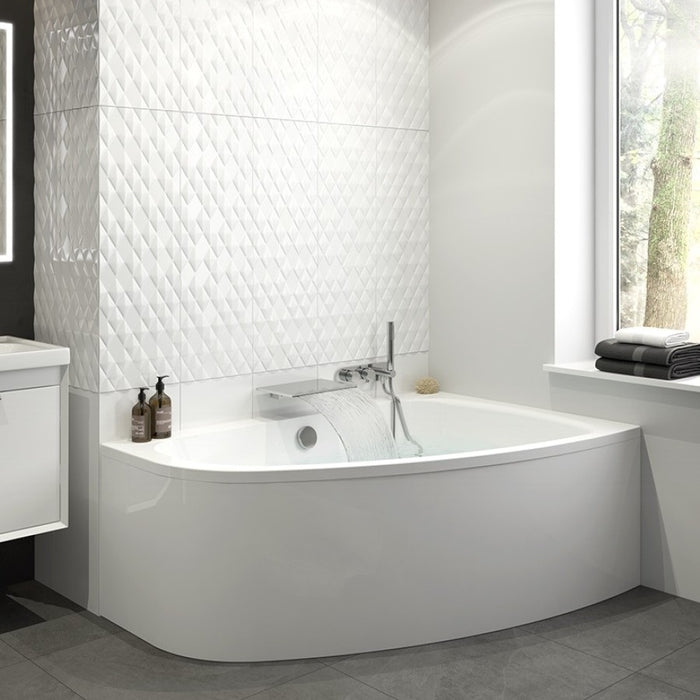 Sonas Maya Offset Corner Bath With Bath Panel 1500mm x 1000mm