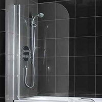 Eastbrook Radius Corner Bath Screen - 1380mm x 750mm - 5mm - Chrome