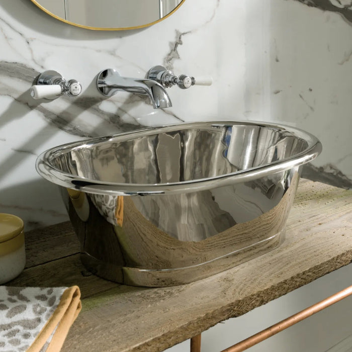 BC Designs 345mm SitOn Countertop Basin - Nickel