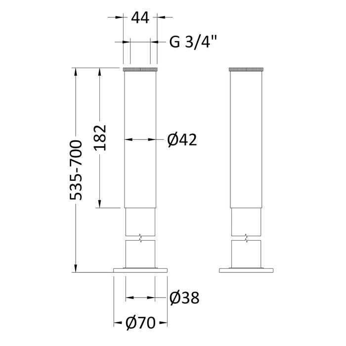 BC Designs Bath Legs with Adjustable Shrouds - Bath