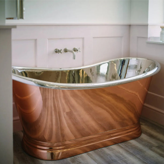 Bc Designs Freestanding Copper Outer/Nickel Inner Boat Bath