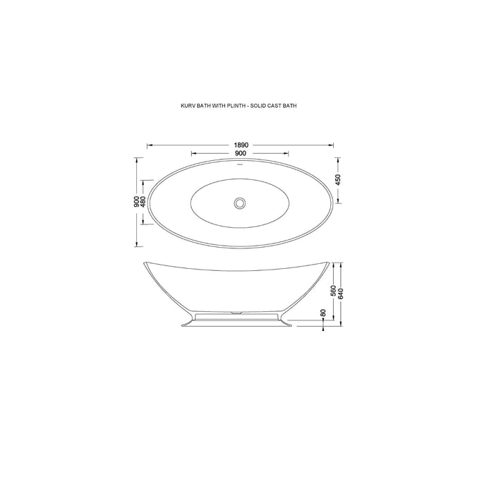 Bc Designs Kurv Plinth for Kurv Bath - White - Bath