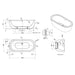 BC Designs Ovali Freestanding Double Ended Bath with Waste