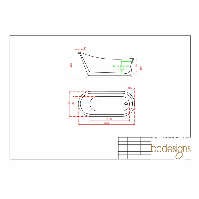 Bc Designs Parama Freestanding Double Ended Boat Slipper