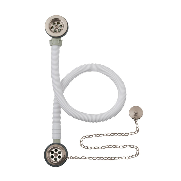BC Designs Plug & Chain Concealed Bath Waste - Brushed