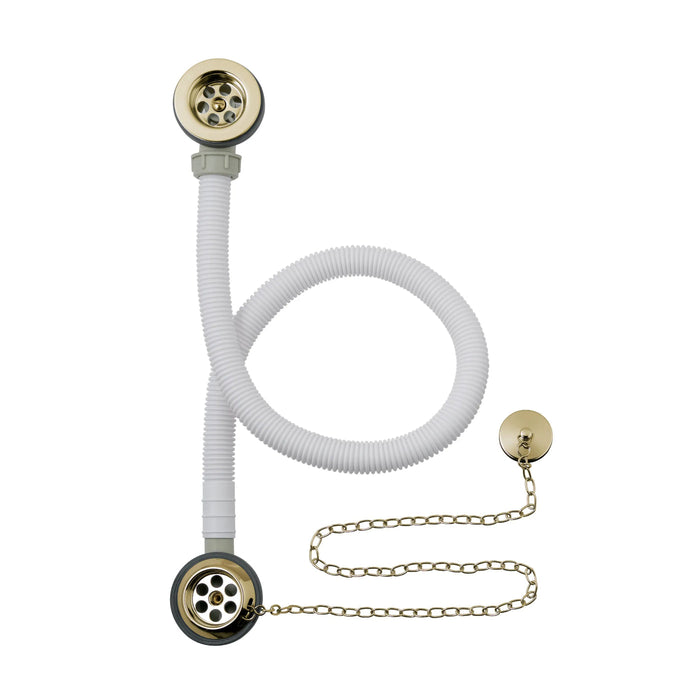 BC Designs Plug & Chain Concealed Bath Waste - Gold - Bath