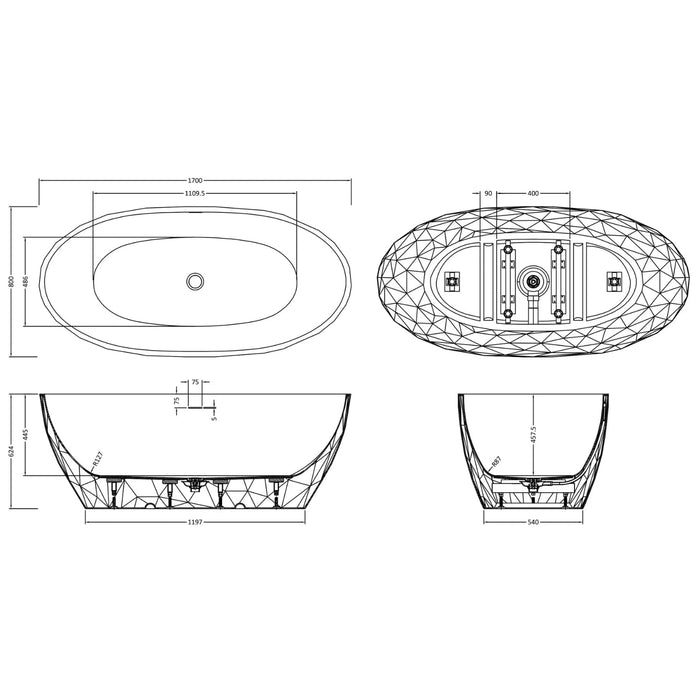 BC Designs Sculptura Double Ended Freestanding Bath