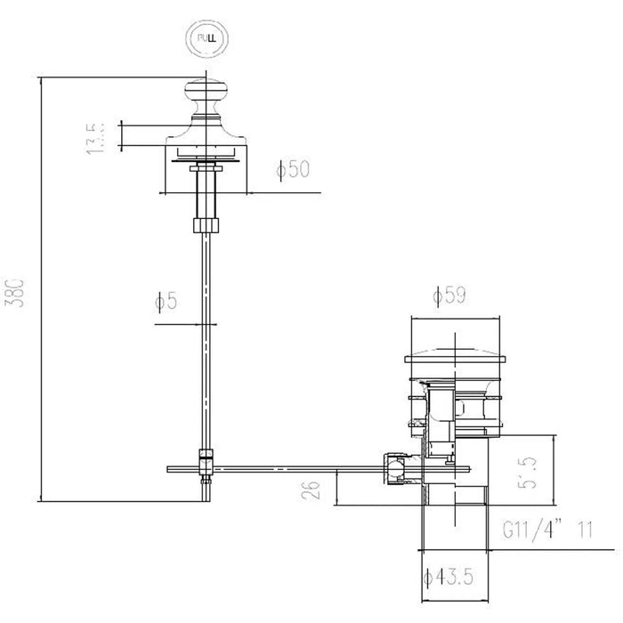 BC Designs Traditional Pull Up Basin Waste - Basin Wastes