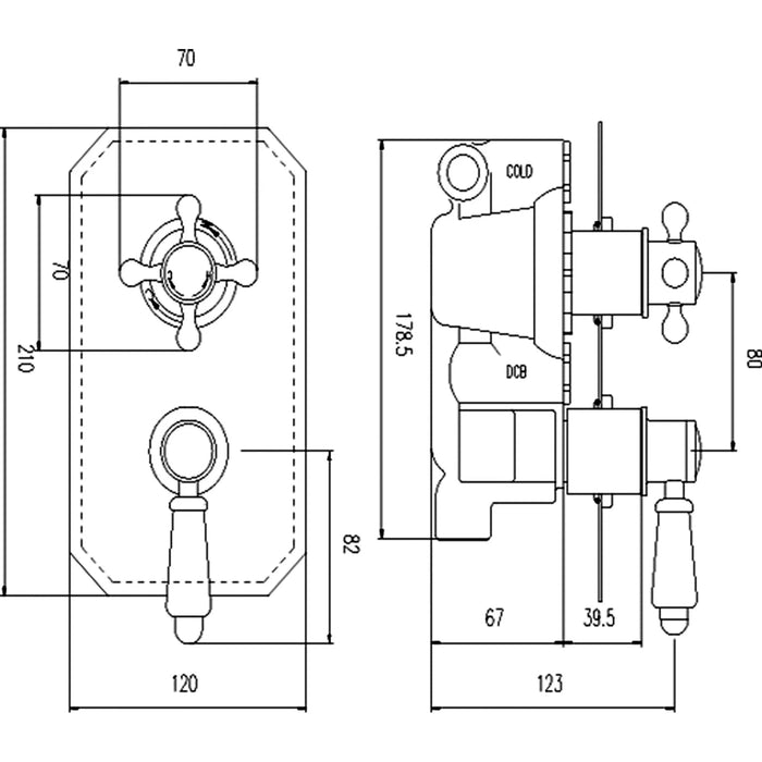 BC Designs Victrion 1Way Twin Concealed Shower Valve