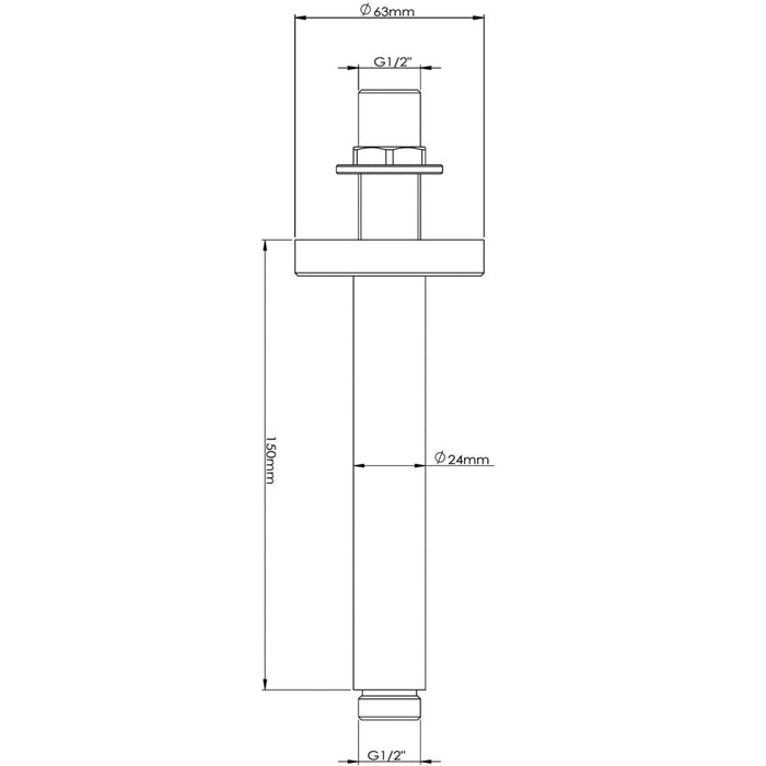 BC Designs Victrion Ceiling Mounted Shower Arm - Shower