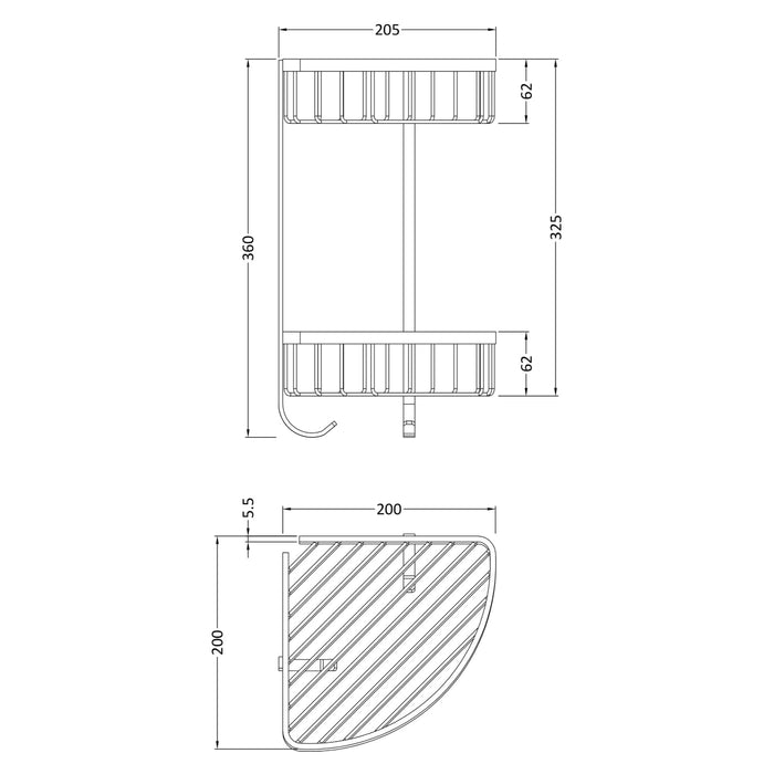 BC Designs Victrion Double Corner Shower Basket - Shower