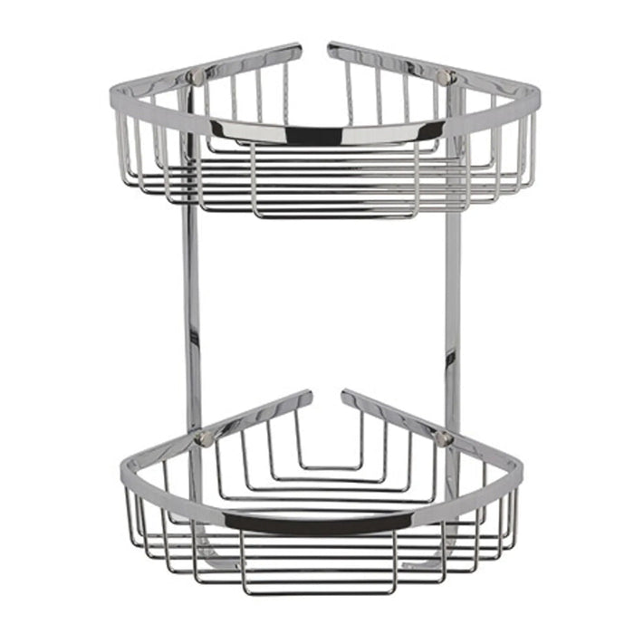 BC Designs Victrion Double Corner Shower Basket - Brushed