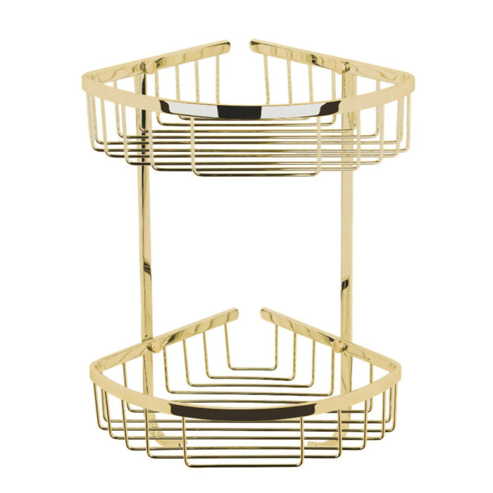 BC Designs Victrion Double Corner Shower Basket - Brushed