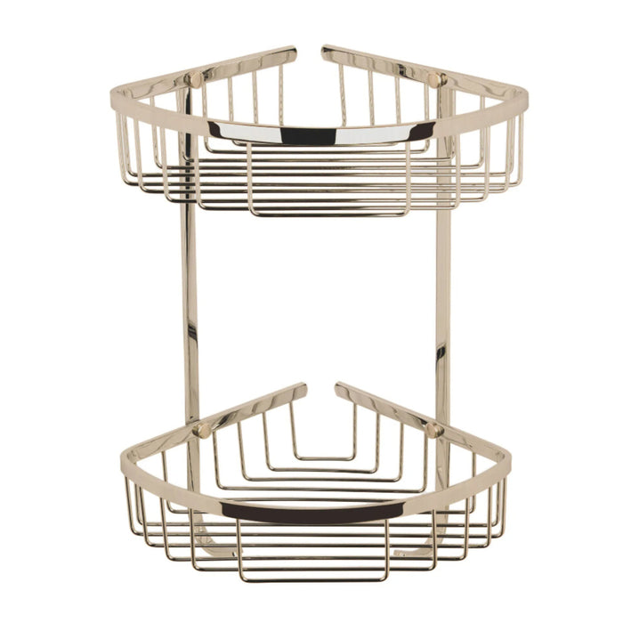 BC Designs Victrion Double Corner Shower Basket - Brushed