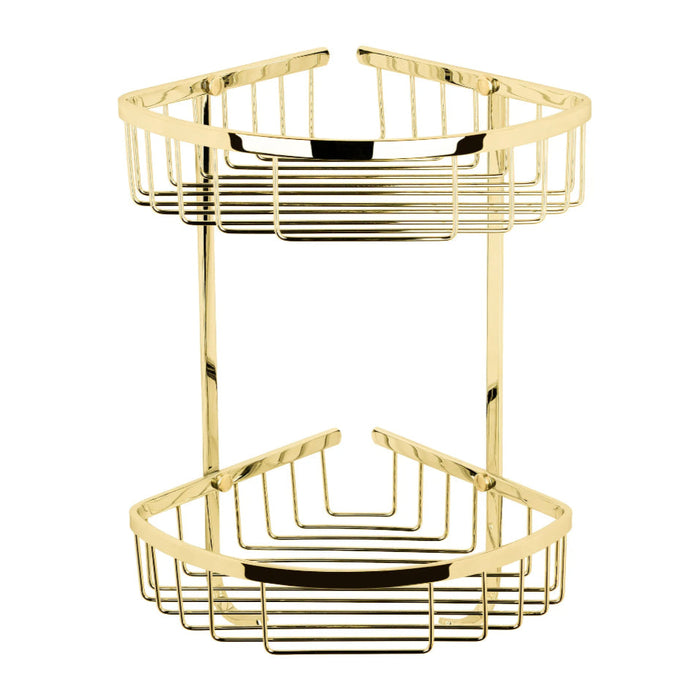 BC Designs Victrion Double Corner Shower Basket - Gold