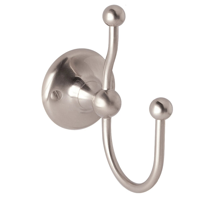 BC Designs Victrion Double Robe Hook - Brushed Nickel