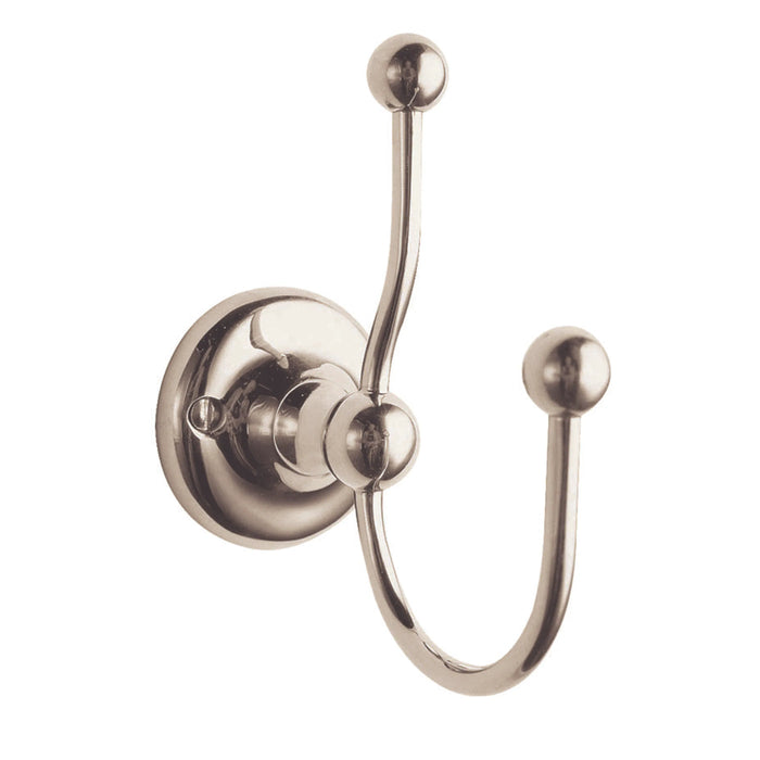 BC Designs Victrion Double Robe Hook - Nickel - Robe Hooks