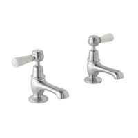 BC Designs Victrion Lever Basin Pillar Taps Pair - Brushed
