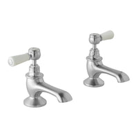 BC Designs Victrion Lever Bath Pillar Taps Pair - Brushed
