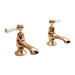 BC Designs Victrion Lever Bath Pillar Taps Pair - Copper