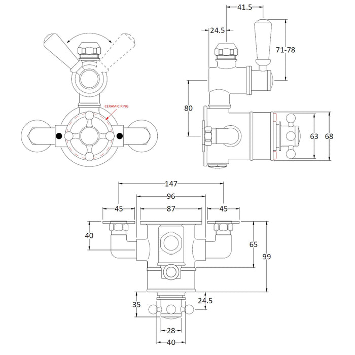 BC Designs Victrion Twin Exposed Shower Valve - Shower