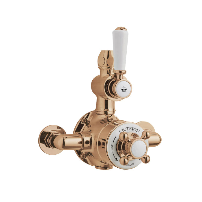 BC Designs Victrion Twin Exposed Shower Valve - Brushed