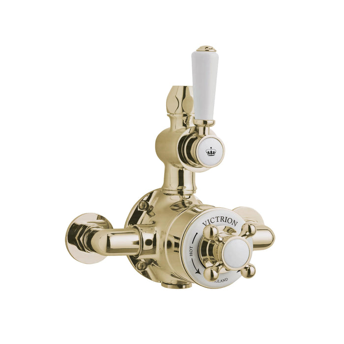 BC Designs Victrion Twin Exposed Shower Valve - Brushed