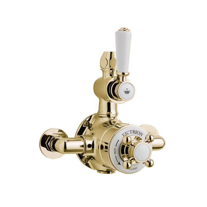 BC Designs Victrion Twin Exposed Shower Valve - Gold