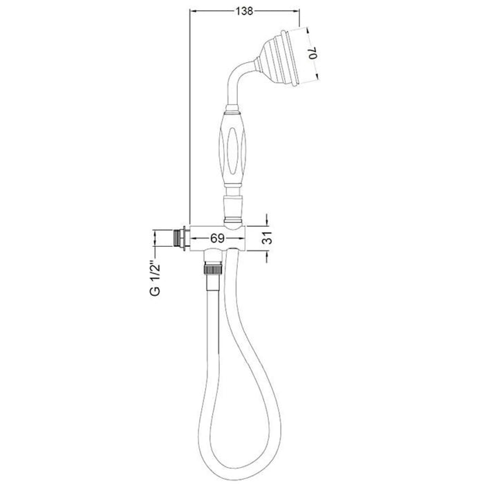 BC Designs Victrion Wall Mounted Single Function Shower Kit