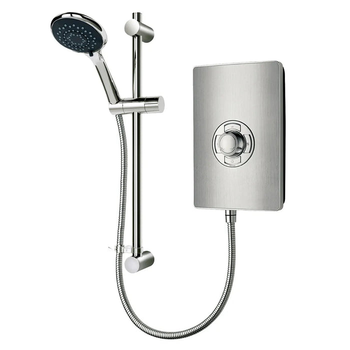 Triton Aspirante Electric Shower - 9.5kW - Brushed Steel