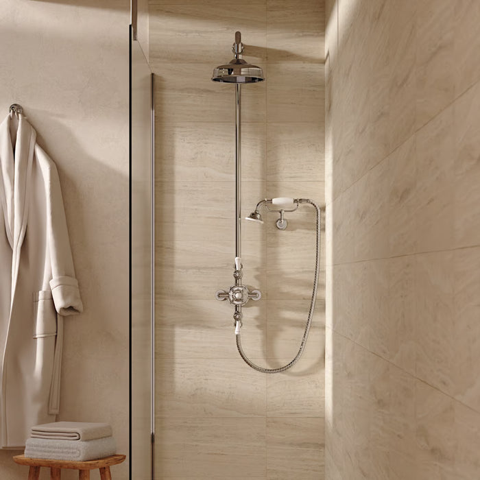 Crosswater Belgravia Thermostatic Shower Valve With 8" Fixed Head - Chrome