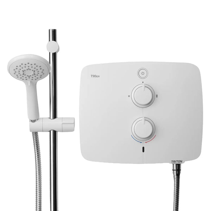 Triton T90ER 9kW Pumped Electric Shower - White/Chrome