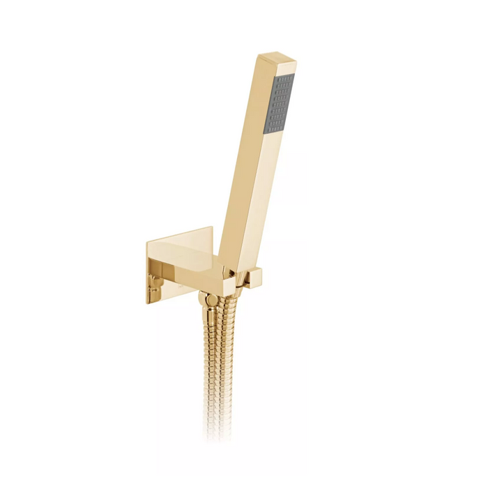 Vado Individual Showering Solutions Square Single Function Mini Shower Kit With Integrated Outlet And Wall Mounted Bracket