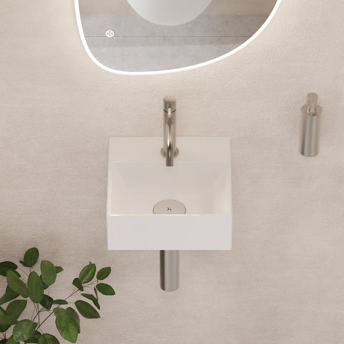 Crosswater Beck Cloakroom Wall Hung Basin With Waste - 1 Tap Hole